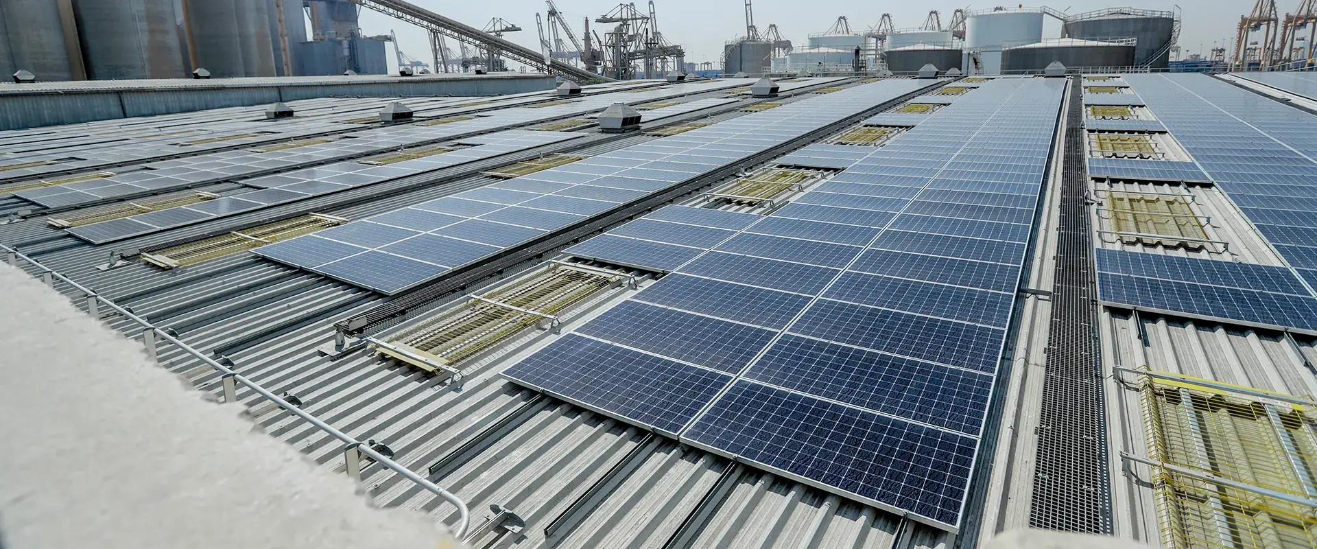 Total Lubricants Blending UAE solar photovoltaic rooftop system in Dubai.