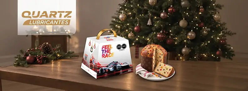 TotalEnergies caja promocional de panetón navideño