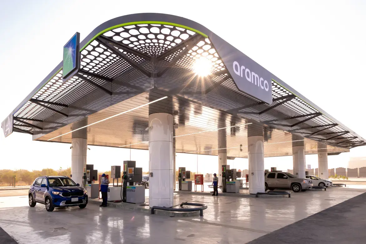 Aramco service station in Riyadh, Saudi Arabia