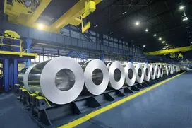 aluminium coils stored in a warehouse