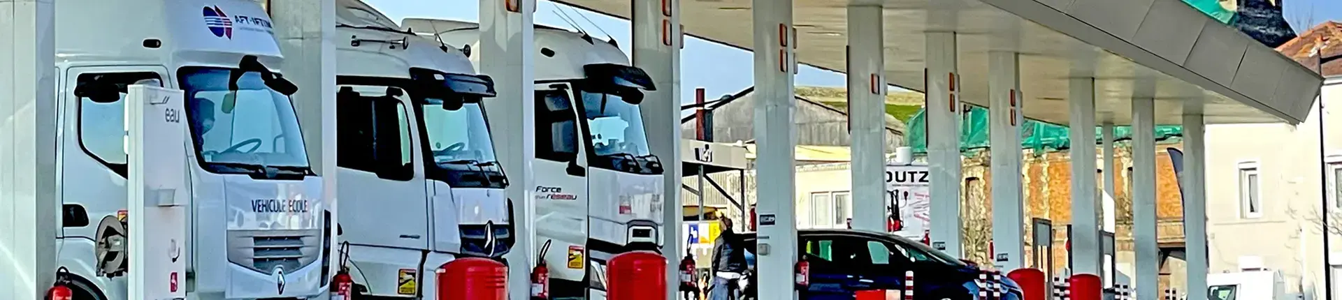 trucks at TotalEnergies service station