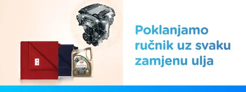 ručnik uz svaku zamjenu ulja