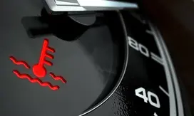 temperature gauge on the dashboard of a car