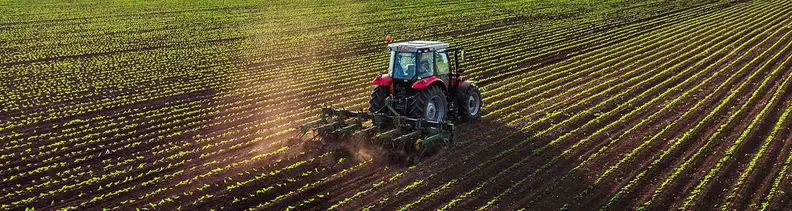 Traktor auf einem Feld