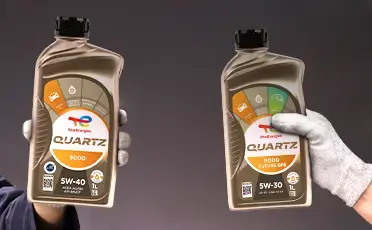 Total Quartz 9000 5W-40 oil bottles
