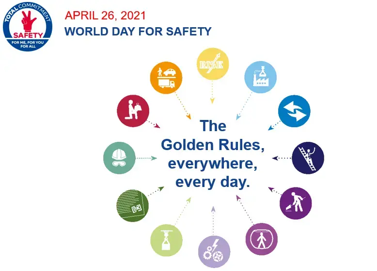 April 26, 2021, World Day for Safety – The golden rules, everywhere, every day.