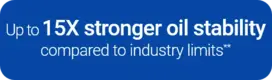 Up to 15X stronger oil stability compared to industry limits*