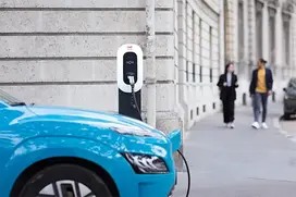 Charging station in town