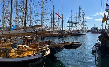 Tall Ships docked in Lerwick Harbour in Shetland