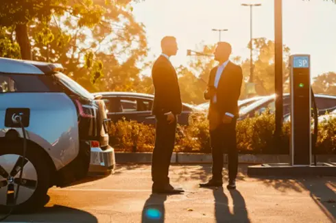 véhicules électriques borne de recharge parking