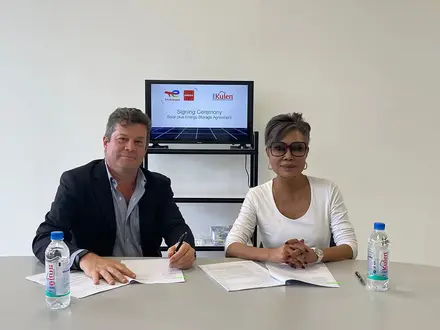 signing ceremony for Solar plus energy storage agreement between TotalEnergies ENEOS and Eau Kulen
