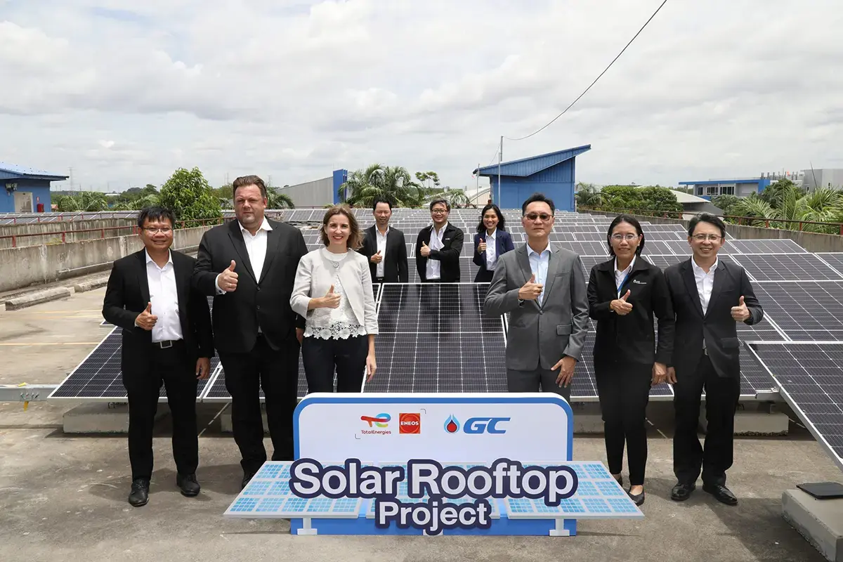 celebration of the official launch of the GCS rooftop-mounted solar systems installed by TotalEnergies ENEOS