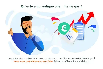 Qu'est-ce qui indique une fuite de gaz ?