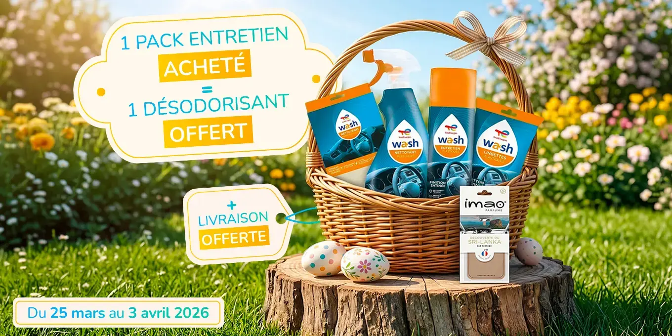 Offre E-Boutique : 1 pack entretien acheté = 1 désodorisant offert et la livraison gratuite  - du 25/03 au 3/04
