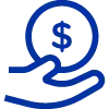 cost savings icon in blue