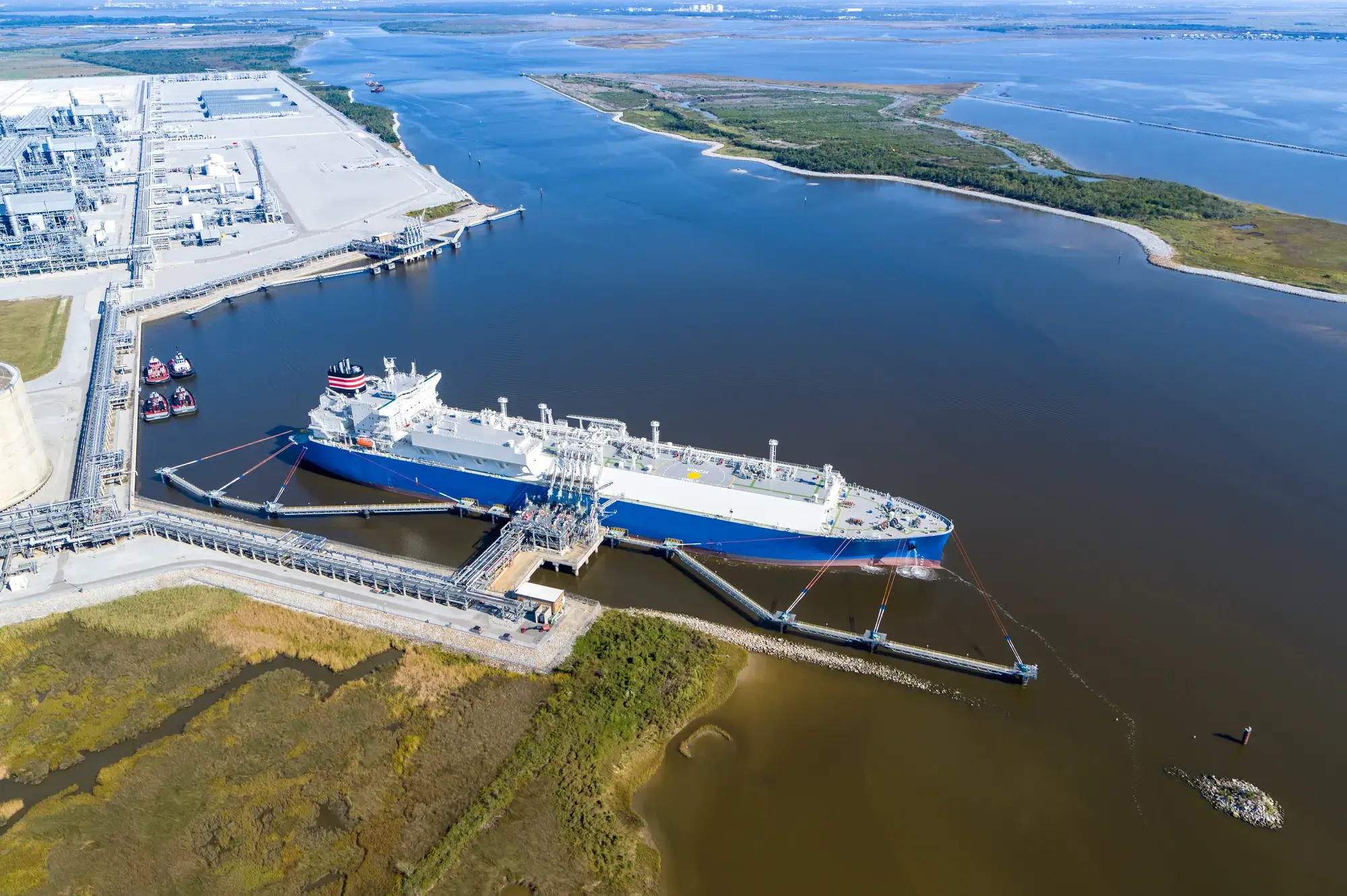 1st loading of Enterprise LNG at the Cameron LNG liquefaction terminal in Louisiana