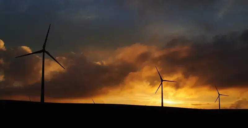 éolienne, coucher de soleil nuit vent&nbsp;