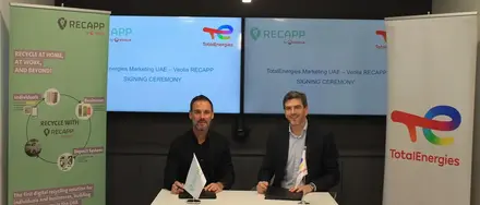 Signing ceremony between RECAPP and TotalEnergies in UAE for first-of-its-kind recycling initiative of lubricant containers in Dubai
