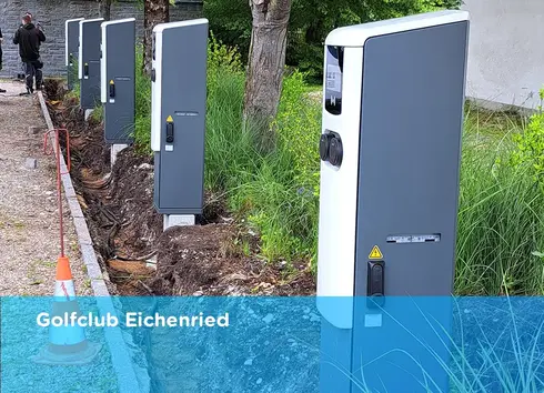 Parkplatz Golfclub Eichenried mit Ladesäule 