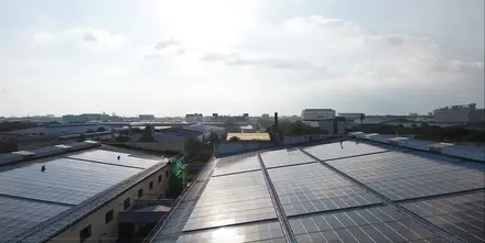 rooftop of Chin Well's production facility solarised by TotalEnergies ENEOS