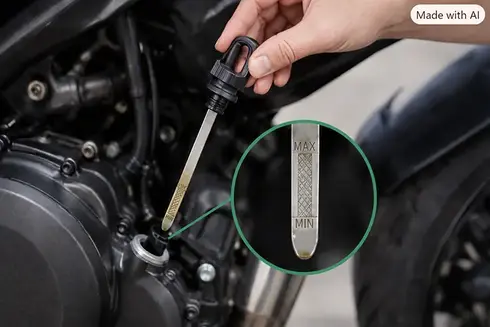 Cuándo debes revisar el aceite de tu moto_Medir con varilla