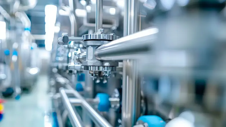 Válvula de acero inoxidable, sistema de lubricación de alta precisión.