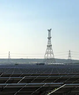 electricity grid and solar panels