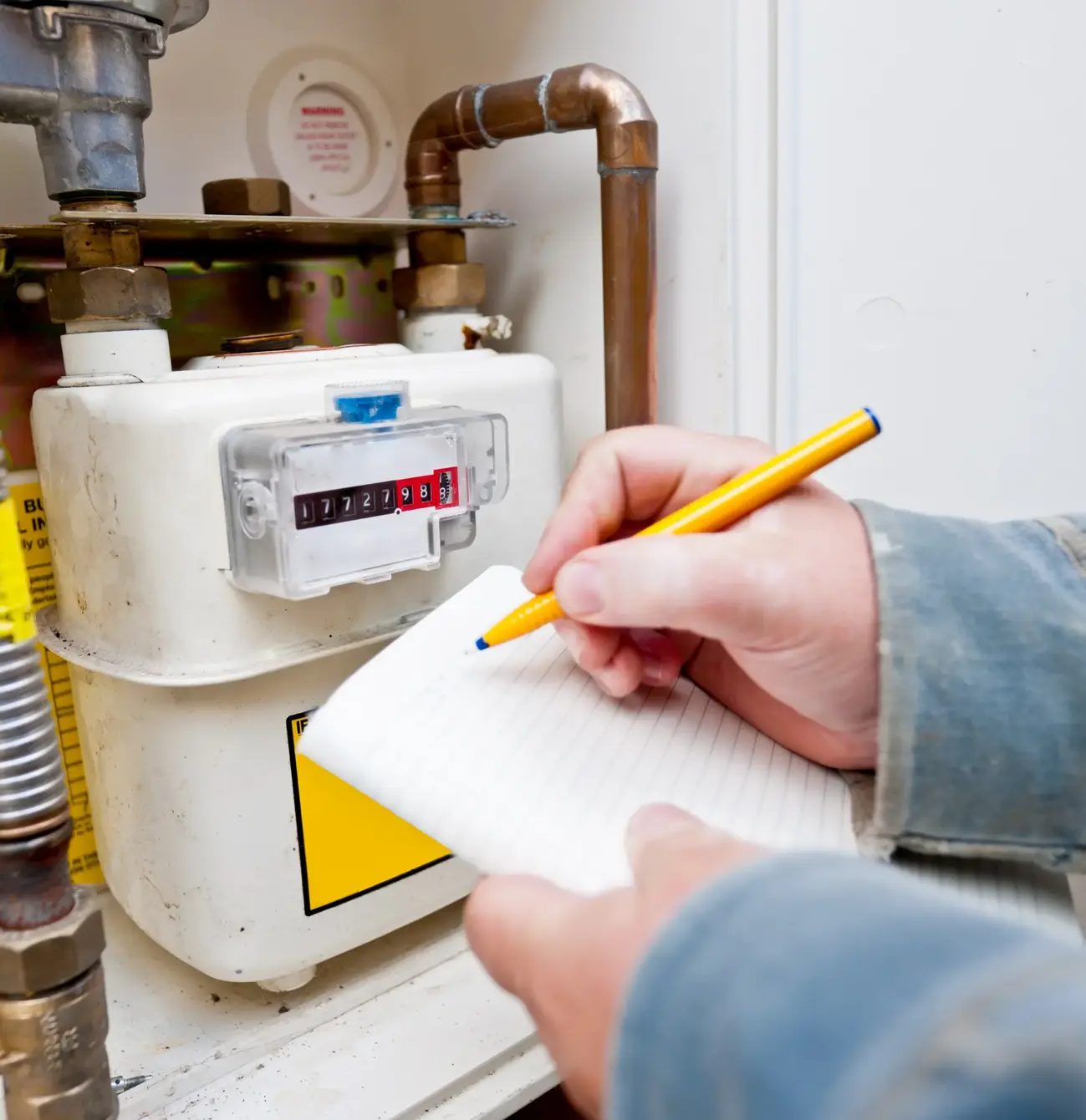 An image of a person taking their meter reading.