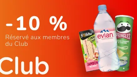 -10 %  réservé aux membres du club