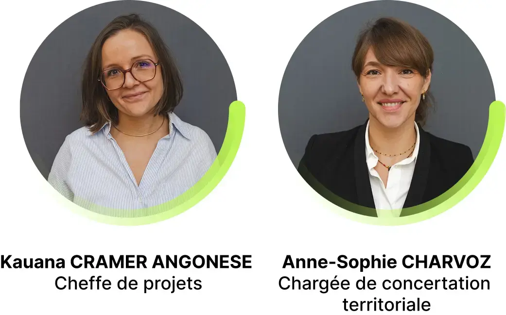 Kauana CRAMER ANGONESE ,cheffe de projets et Anne-Sophie CHARVOZ, chargée de concertation  territoriale pour TotalEnergies