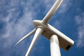 Close up of wind turbine blades