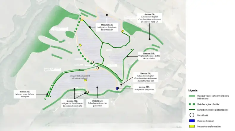 Spatialisation des préconisations paysagère pour la projet agrivoltaïque Combe cave