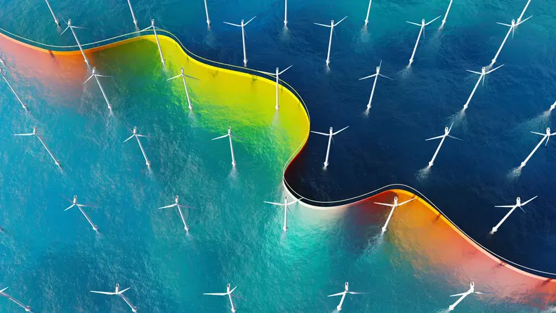An image of an offshore windfarm