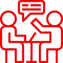 Icon zwei Personen sprechen miteinander