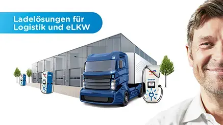 Cover Flyer Ladeloesungen für Logistik und eLKW 