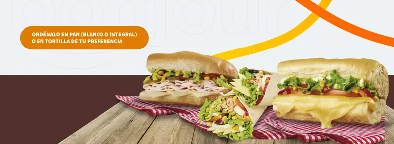 Subs y Wraps en pan blanco o tortilla 