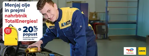 Menjaj olje pri AMZS in prejmi nahrbtnik TotalEnergies
