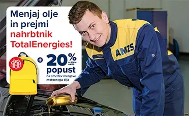 Menjaj olje pri AMZS in prejmi nahrbtnik TotalEnergies