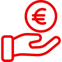 Icon Hand mit Eurozeichen darauf