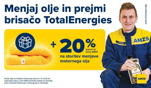 Menjaj olje in prejmi brisačo TotalEnergies