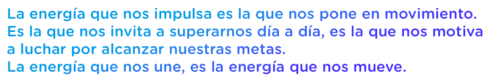 la energía que nos impulsa