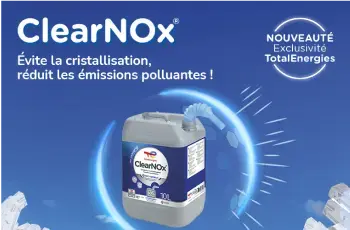 Nouveauté ClearNox. Évite la cristallisation, réduit les émissions polluantes