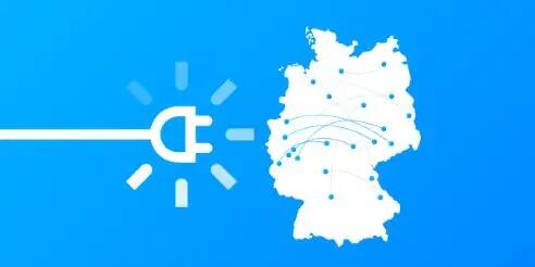 Deutschlandnetz blauer Hintergrund