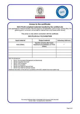 &nbsp;ISCC Plus Certificate