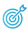 Pictogramme cible avec une flèche au centre