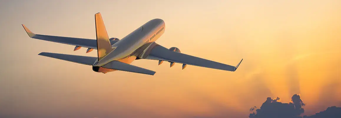 plane and sunset