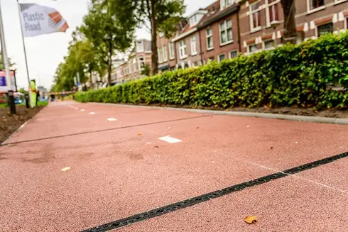 Opening 1st PlasticRoad bike path in the world.