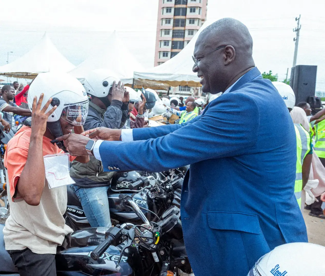 TotalEnergies Marketing Tanzania donate helmets to motorbike riders (Dodoma)