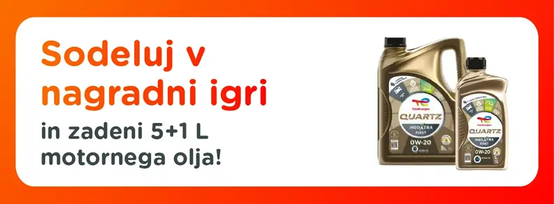 Sodeluj v nagradni igri in zadeni 5+1L Quartz motornega olja!