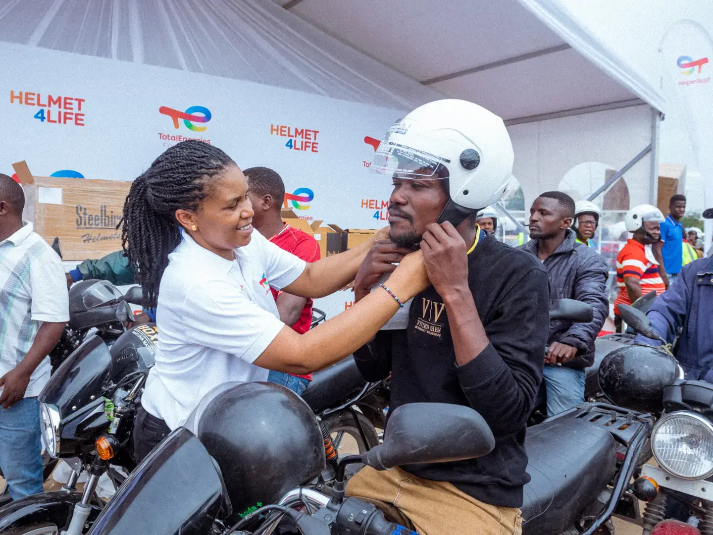 TotalEnergies Marketing Tanzania donate helmets to motorbike riders (Dodoma)